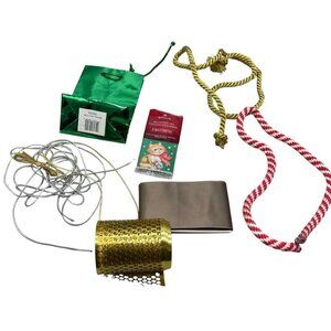 Christmas variety wrapping pack ribbons bag present tags rope gold green READ